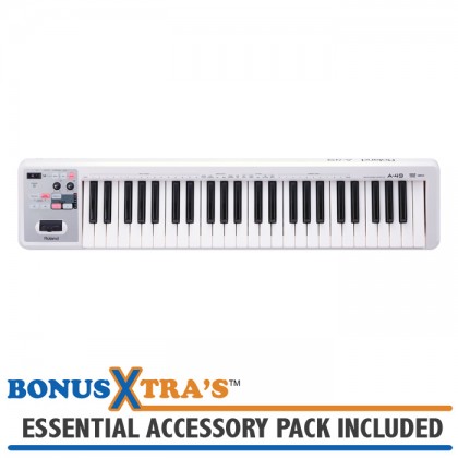 Roland A-49-WH MIDI Controller Keyboard - White