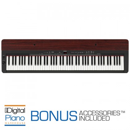 Yamaha P155 Digital Piano - Black/Mahoghany